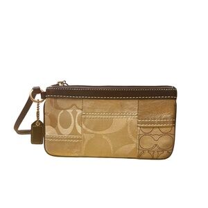Coach Two-Tone Signature Patchwork Wristlet